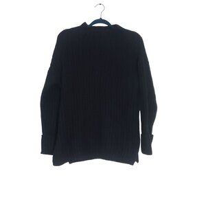 Old Navy Womens‎ Black Ribbed Knit Tunic Sweater M Cozy Warm Loungewear Casual